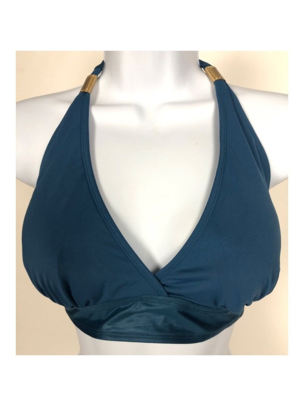 Anne Cole Halter Bikini Top Size M Slate Blue Padded New with No Tags